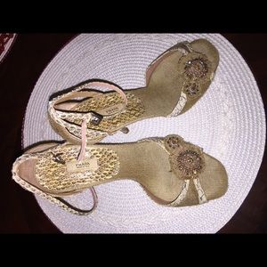 PRADA VINTAGE HEELS W/ Python trim